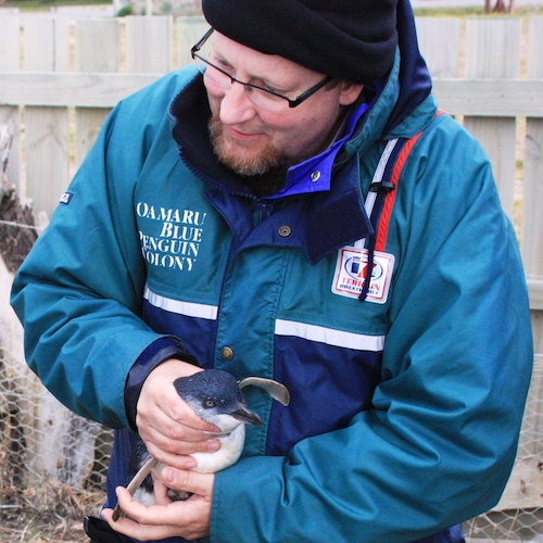 J Alan Clark with Penguin